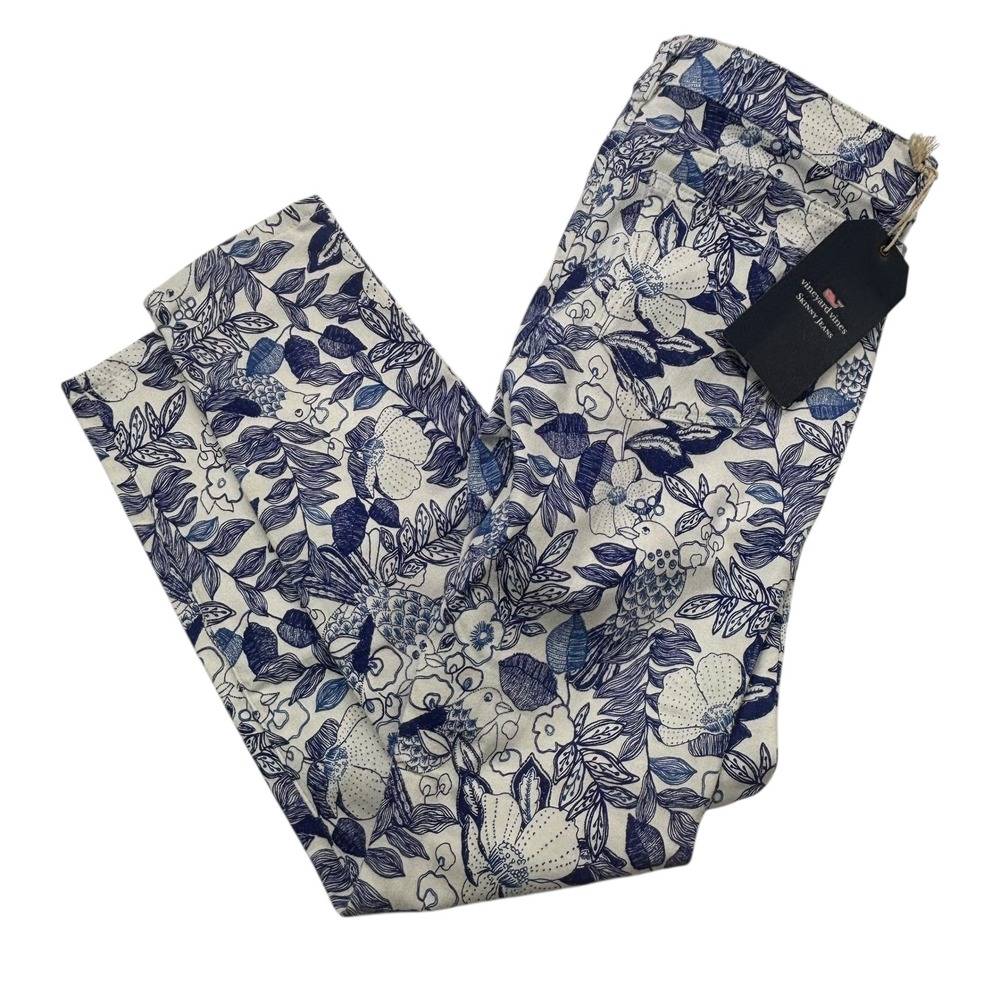 Vineyard Vines Womens Size 6 Skinny Jeans White Cap Cordia Floral Print New NWT‎ - Picture 6 of 16
